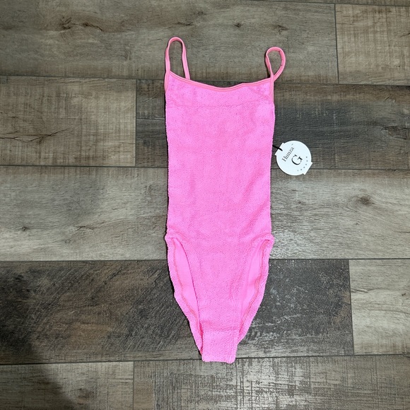 NWT Hunza G Pamela hot pink one piece swimsuit - Picture 2 of 5